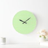 White and Green Polka Dot Pattern. Spotty. Grote Klok (Huis)