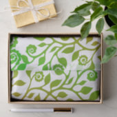White and Green Swirly Floral Pattern Elegant Fall Tissuepapier (Geschenk)