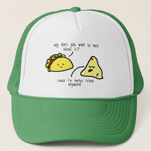 White and Green Taco and Nacho Trucker Hat Pet (Voorkant)