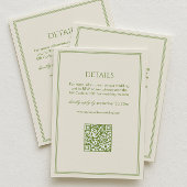 White and Green Wedding Details Qr Code Informatiekaartje