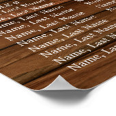 White and Greenery 12 Tables Wedding SEATING CHART Poster (Hoek)