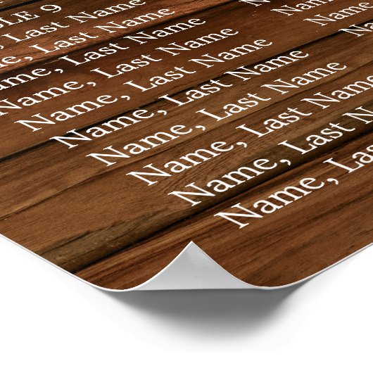 White and Greenery 12 Tables Wedding SEATING CHART Poster (Hoek)