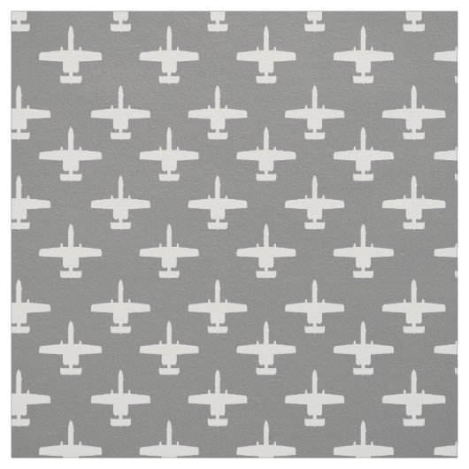 White and Grey A-10 Warthog Attack Jet Pattern Stof (Swatch)