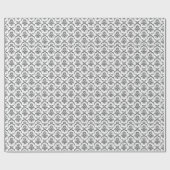 White and Grey Floral Damascus Patroon Cadeaupapier (Vlak)