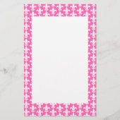 White and Hot Pink Fleur de Lis Pattern Briefpapier (Voorkant)