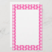White and Hot Pink Fleur de Lis Pattern Briefpapier (Voorkant / Achterkant)
