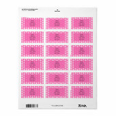 White and Hot Pink Fleur de Lis Pattern Etiket (Full Sheet)