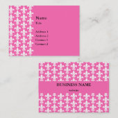 White and Hot Pink Fleur de Lis Pattern Visitekaartje (Voorkant / Achterkant)
