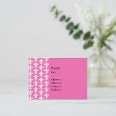 White and Hot Pink Fleur de Lis Pattern Visitekaartje (Staand voorkant)