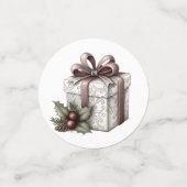 WHITE AND MAUVE HOLIDAY CHRISTMAS THEME CONFETTI (Kleine voorkant)