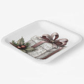 WHITE AND MAUVE HOLIDAY CHRISTMAS THEME PAPIEREN BORDJE (Gebogen)