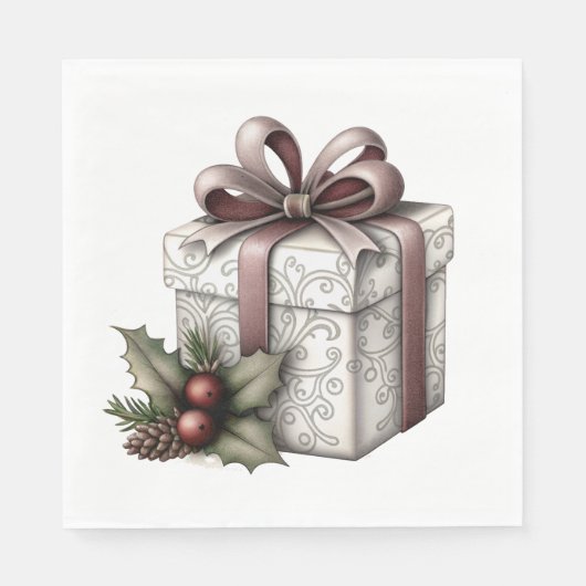 WHITE AND MAUVE HOLIDAY CHRISTMAS THEME SERVET (Voorkant)