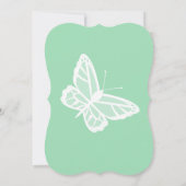 White and Mint Green Butterflies Wedding Kaart (Achterkant)