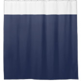 White and Navy Blue Two Tone Shower Curtain Douchegordijn (Voorkant)