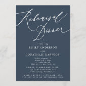 White and Navy Blue Wedding Rehearsal Dinner Kaart (Voorkant)