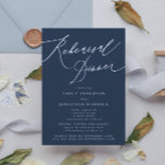 White and Navy Blue Wedding Rehearsal Dinner Kaart<br><div class="desc">White and Navy Blue Wedding Rehearsal Dinner Invitation *DEEL VAN EEN COLLECTIE</div>