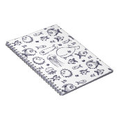 White and Navy Fish Drawing Notebook Notitieboek (Rechterzijde)