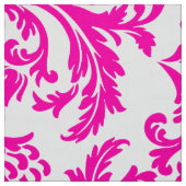 White and pink floral damask stof (Swatch)