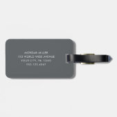 White and Pink striped Shadow Monogram bridesmaid Bagagelabel (Achterkant horizontaal)