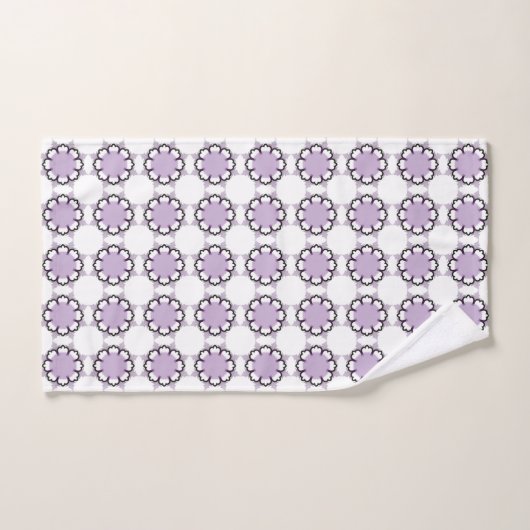 White and purple geometric mandala pattern Towel Bad Handdoek (Handdoek)