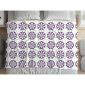 White and purple geometric mandala pattern Towel Fleece Deken