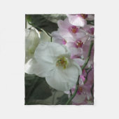 White and Purple Orchids Fleece Deken (Voorkant)