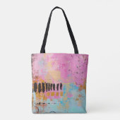 WHITE AND RED ABSTRACT PAINTING TOTE BAG (Achterkant)
