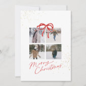 White and Red Aesthetic Family Christmas Card Save The Date (Voorkant)