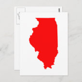 White and Red Moving to Illinois Announcement Briefkaart (Voorkant / Achterkant)