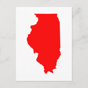 White and Red Moving to Illinois Announcement Briefkaart