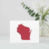 White and Red Moving to Wisconsin Announcement Briefkaart (Staand voorkant)