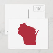 White and Red Moving to Wisconsin Announcement Briefkaart (Voorkant / Achterkant)