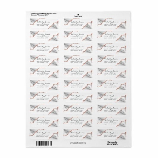 White and Rose Gold Agate Etiket (Full Sheet)