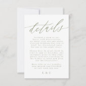 White and Sage Green Modern Wedding Enclosure Card RSVP Kaartje (Voorkant)