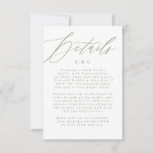 White and Sage Green Modern Wedding Enclosure Card RSVP Kaartje (Voorkant)