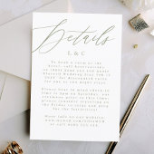 White and Sage Green Modern Wedding Enclosure Card RSVP Kaartje