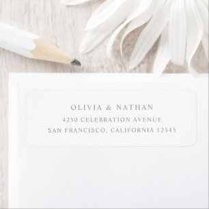 White and Sage Green Simple Elegant Text Etiket