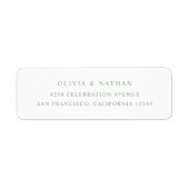 White and Sage Green | Simple Elegant Text Etiket (Voorkant)