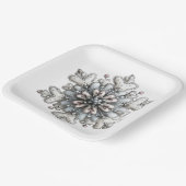 WHITE AND SILVER CHRISTMAS WINTER SNOWFLAKES PAPIEREN BORDJE (Gebogen)