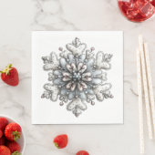 WHITE AND SILVER HOLIDAY WINTER SNOWFLAKES SERVET (Insitu)