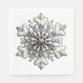 WHITE AND SILVER HOLIDAY WINTER SNOWFLAKES SERVET
