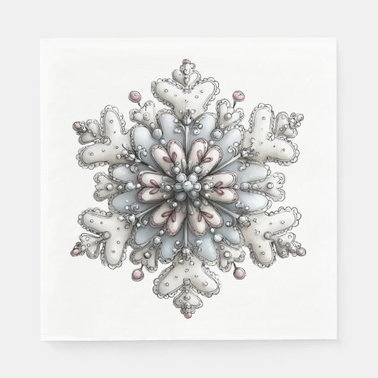 WHITE AND SILVER HOLIDAY WINTER SNOWFLAKES SERVET (Voorkant)
