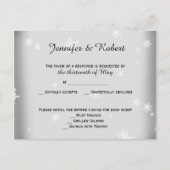 White and Silver Snowflake RSVP Briefkaart (Voorkant)