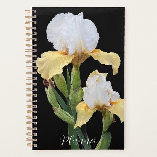 White and Yellow Irises Floral Planner (Voorkant)