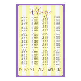 White and Yellow Stripes & Purple Trim  Foto Afdruk