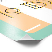 White and Yellow Stripes & Purple Trim  Foto Afdruk (Hoek)