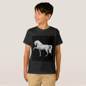 White Andalusians Horse Kinder Dark T-Shirt (Voorkant volledig)