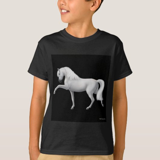 White Andalusians Horse Kinder Dark T-Shirt (Voorkant)