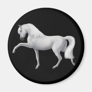 White Andalusians Horse Magnet
