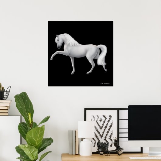White Andalusians Horse Print (Thuiskantoor)